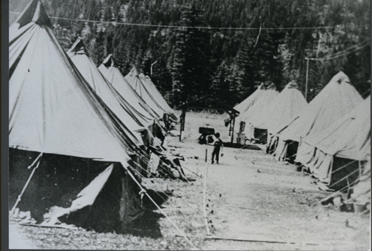 Early Tent Housing Slocan 1942